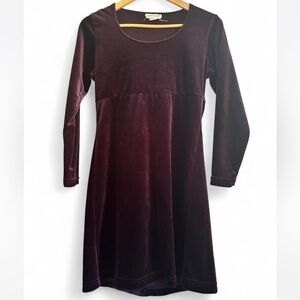 Vintage Rich Burgundy Velvet Dress with Quarter Sleeve
